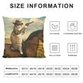thumbnail image 5 of Qinduosi Throw Pillow Covers Funny Animal Cat Riding a Horse Square Pillowcase for Home Decor Sofa Car Bedroom Pillow case  White, 5 of 5