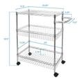 thumbnail image 3 of Mount-It! 3-Tier Rolling Utility Cart, High Strength Steel, Corrosion Resistant, Silver, 3 of 7