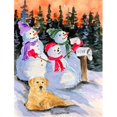 thumbnail image 1 of 11 x 15 In. Snowman With Golden Retriever Flag, Garden Size, 1 of 1