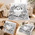 thumbnail image 6 of Byndra Halloween DIY Coloring Blanket, Large Throw Blanket with Spooky Ghost Pumpkin Pattern and Classic Style, Art Activity for Kids, Adults, Home, Party, Sleepover, Gift, 6 of 7