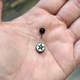 thumbnail image 3 of Belly Navel Ring Water Buffalo Horn Black Star Design Surgical Steel 14 Gauge, 3 of 10