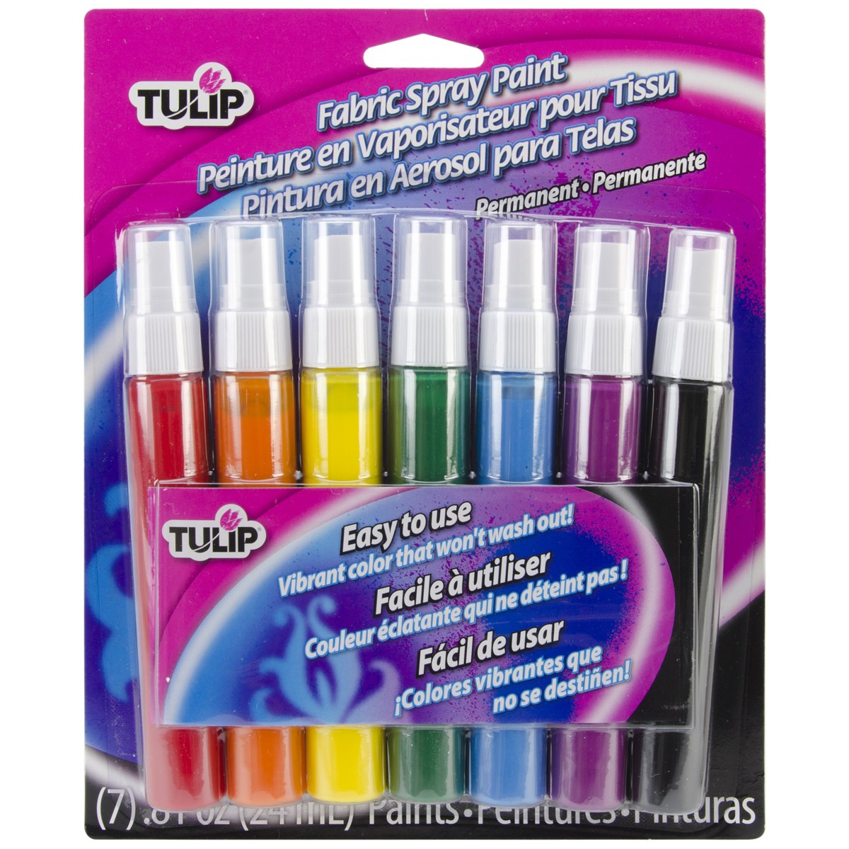 Tulip 0.81 Fl Oz Fabric Spray Paint 7 Pack, Rainbow - Walmart.com