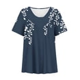 thumbnail image 2 of Blusas de Manga Corta para las Mujeres con Cuello en V Impreso Suéter Casual Top, Blusas para las Mujeres Casual, 2 of 4