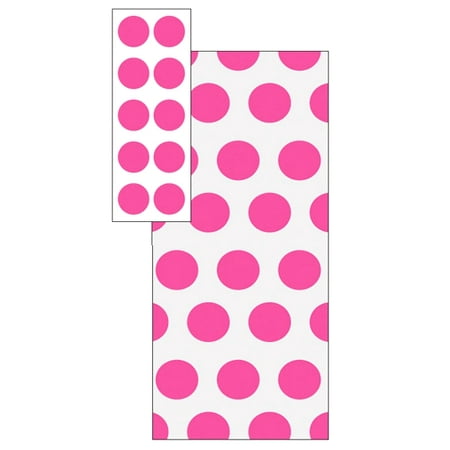 Hot Pink Polka Dot Cellophane Bags with Stickers (20 ct)