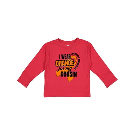 

Inktastic I Wear Orange For My Cousin Leukemia Awareness Gift Toddler Boy or Toddler Girl Long Sleeve T-Shirt