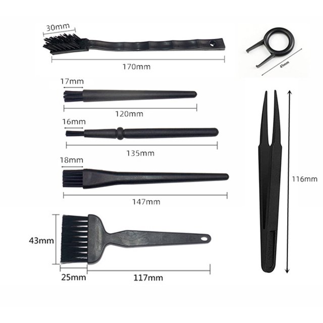 Cepillo de limpieza para dispositivos electrónicos, cepillo de limpieza, limpiador de teclado de computadora, negro, 8 piezas LingWen 9024715563941