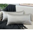 thumbnail image 1 of Aiking Home 12x24 Inches Faux Silk Rectangular Throw Pillow Cover, Zipper Closure, Silver (Set of 2), 1 of 6