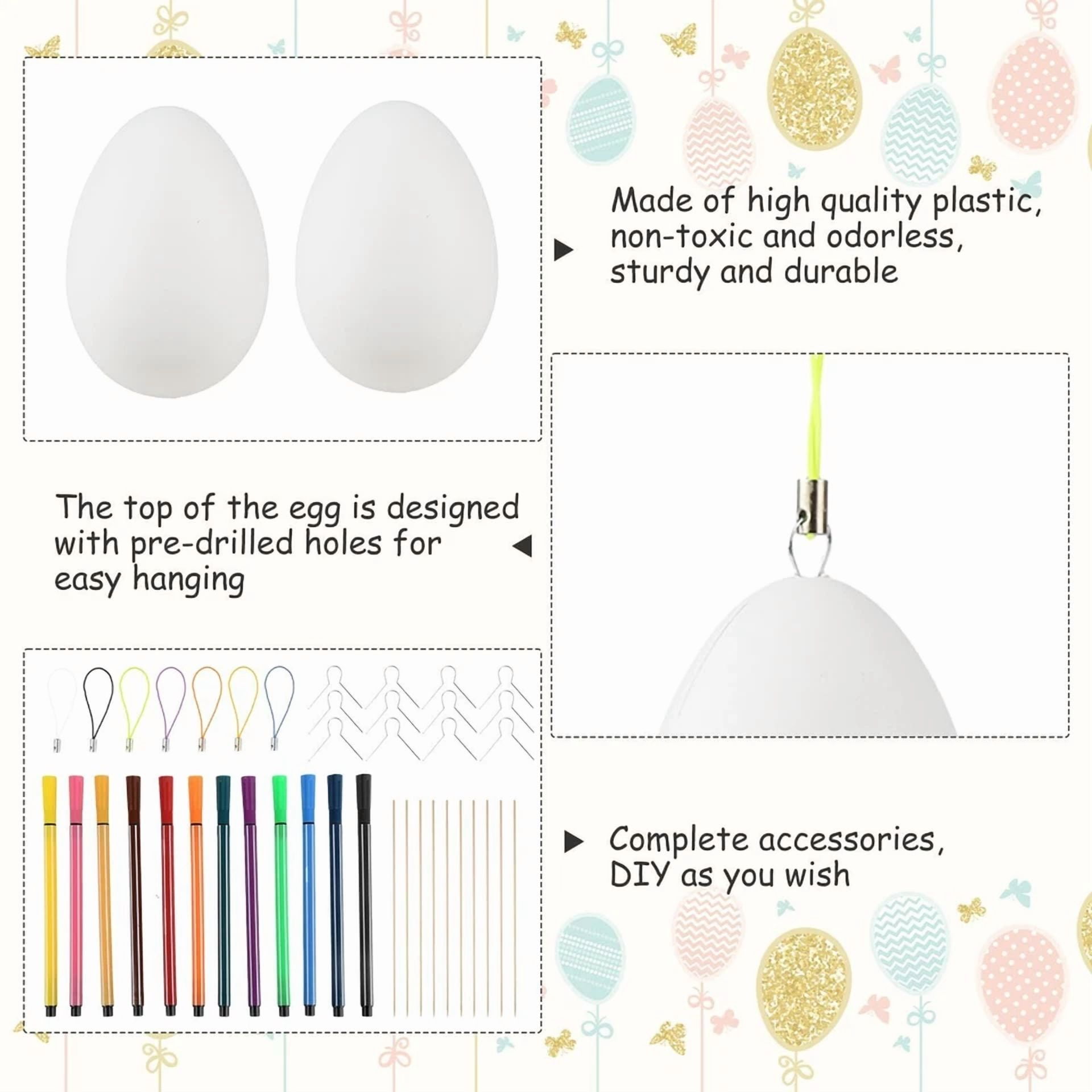 CIRCLE- Pack Of 25 Easter Decorative Eggs, 6 Cm Eggs, Easter Decoration, Decorative East