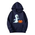 thumbnail image 5 of Pxxlle Hoodies for Women Cute Graphic Sweatshirts with Hood Plus Size Long Sleeve Holiday Pullover Tops with Pockets Navy XL, 5 of 6