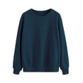 thumbnail image 1 of Femmes Col Rond Manches Longues Couleur Unie Basique Pull T-Shirt, 1 of 2
