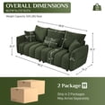 thumbnail image 6 of Wiilayok 80" Sofa Couch,Modern Upholstery Teddy Cloud Sofa Couch, 3 Seater Couch with 3 Pillows, for Living Room Bedroom,Green, 6 of 7