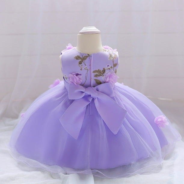 nsendm Girls Dress Big Kid Clothes Junior Dresses Size 16 Toddler Girls Sleeveless Floral Embroidery Lace Pageant Gown Party Evening Girls Plaid Purple 12 18 Months Walmart