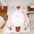 thumbnail image 5 of Homewish Kawaii Sweet Strawberry Twin Sheet Sets,Cute Bowknot Ribbon Twin Fitted Sheet,Black Polka Dots Flat Sheet For Girl Teens,Super Cozy Room Decor,3-Piece, 5 of 7