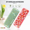 thumbnail image 3 of Mofii Mofii Candy BT 5.1 Wireless Bluetooth Keyboard - 100 Key Retro Round Keycaps, Compact Design, Multi-System Compatible for Phone, Tablet, Laptop - Pink/Green Mix (Optional), 3 of 6