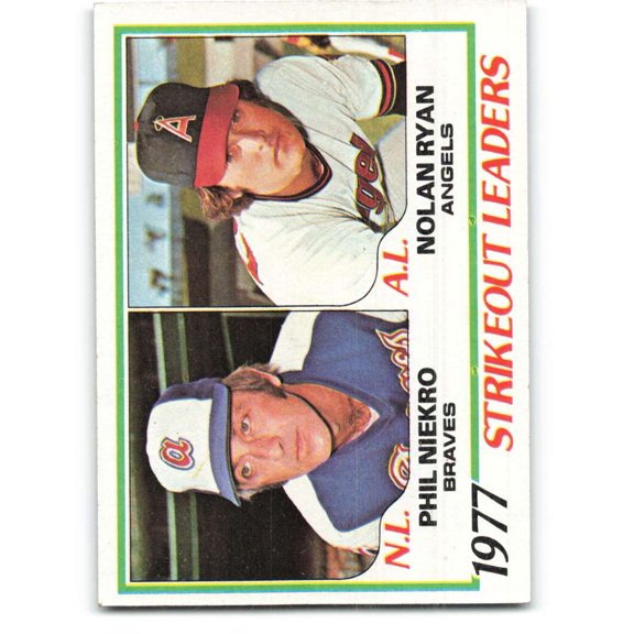 1978 Topps #206 Phil Niekro/Nolan Ryan Strikeout Leaders DP NM++ Atlanta Braves/California Angels Baseball