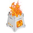 thumbnail image 4 of NFTIGB Portable Folding Stainless Steel Wood Burning Camping Stove with Alcohol Tray, Silver (5.8 x 5.8 x 7.1 inches / 14.7 x 14.7 x 18.0 cm), 4 of 7