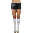 thumbnail image 4 of ToBeInStyle Women's Metallic Shiny Wet Look Mini Novelty Skirt - Black, 4 of 4