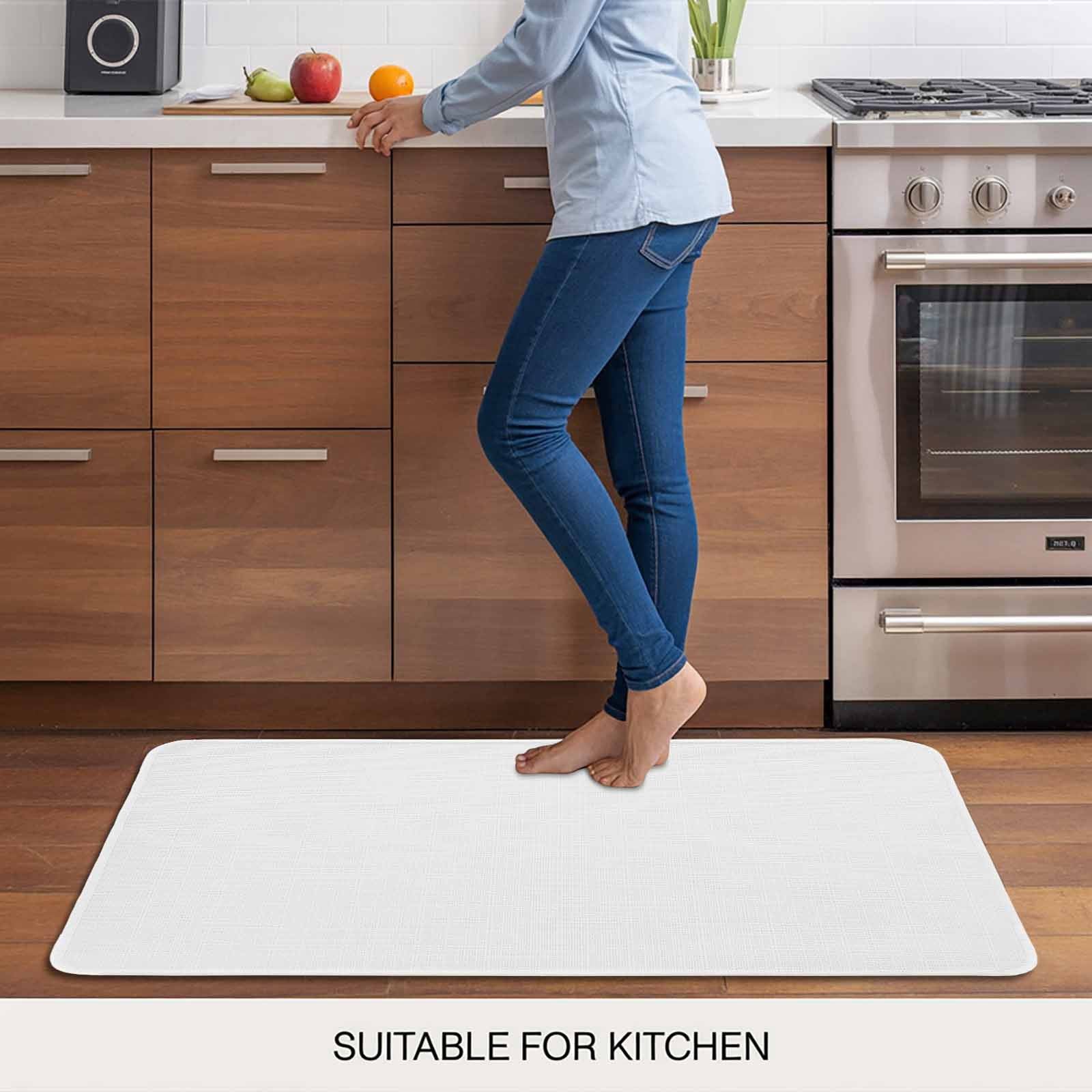 White Doormat Outdoor Entrance 24"x36", Modern Minimalist Pure Soild Color Absorb Moisture Dirt Door Mats, Non-Slip Rubber Backing Floor Mats Indoor, Low-Profile Front Door Rugs