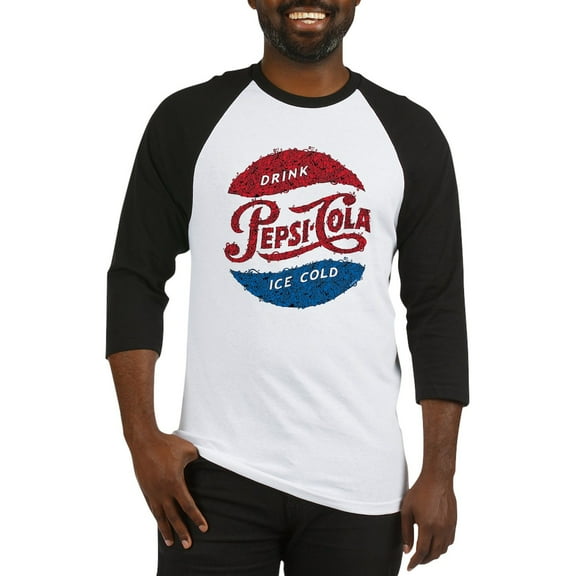 CafePress - Pepsi Logo Doodle Baseball Tee - Cotton Baseball Jersey, 3/4 Raglan Sleeve Shirt