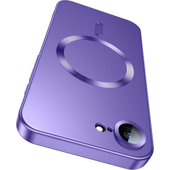 MYKOMI Magnetic for iPhone 16e / 17e Case [Compatible with MagSafe][Built-in Camera Lens Protector] Slim Soft Silicone Bumper Shockproof Metallic Luster Phone Case