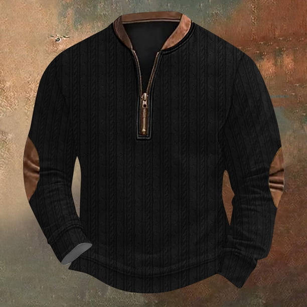 Blusas y camisas de manga larga con cuello redondo Sudadera con capucha de cuello redondo para hombre Jersey estampado Blusa de poliéster de manga larga para hombre