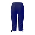 thumbnail image 6 of Capri Leggings for Women Summer Casual Elastic High Waist Drawstring Workout Yoga Cropped Capris Pants, 6 of 6