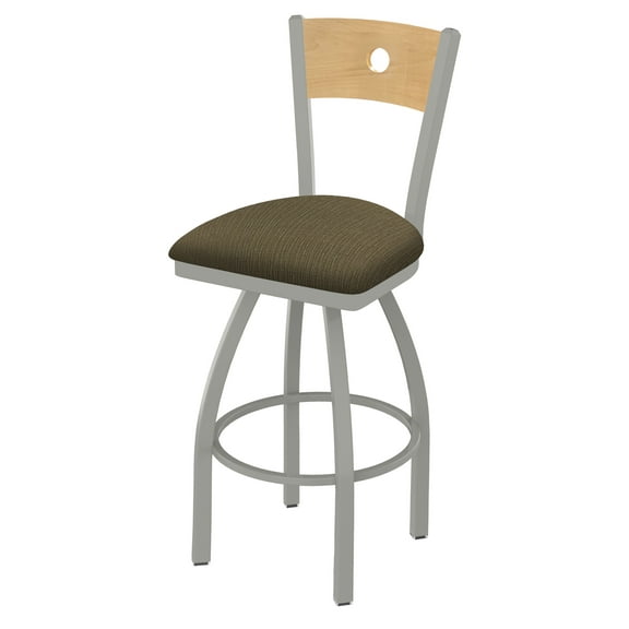 830 Voltaire 25" Swivel Counter Stool with Bronze Finish, Medium Back, and Graph Parrot Seat