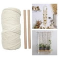 thumbnail image 2 of Cordón trenzado de algodón beige natural para macramé, ideal para manualidades. 100 m x 6 mm. 6 mm con 2 palos, 2 of 9