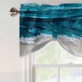 thumbnail image 5 of Watercolor Beach Wave Tie Up Window Valance Abstract Blue Ocean Tie-up Valance for Kitchen Windows Adjustable Small Curtain Balloon Shades for Kitchen Bathroom Cafe 42x18inch, 5 of 9