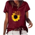 thumbnail image 2 of Pntutb Moda Mujer Causal Daisy Cuello redondo Blusa estampada Camiseta de manga corta Tops de verano Pntutb Pntutb-7288, 2 of 6