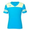 Soffe 6549G4CWXSM Girls Football Tee, Atomic Blue & Sweet Green - Extra Small