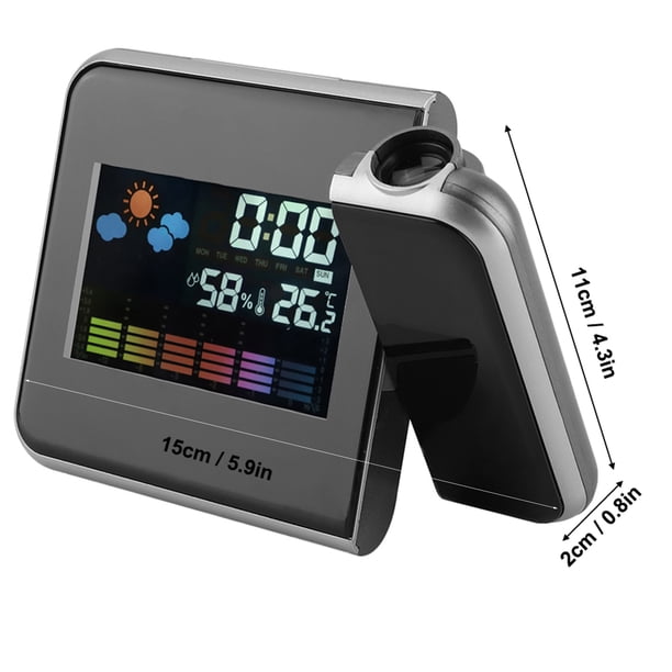 Réveil à Projection Numérique LED - Horloge Projecteur Avec Voix, Minuterie Et Température Pour Enfants Et Adultes