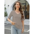 thumbnail image 5 of Fashion Solid Color Women Summer Casual Top Office Blouse, 5 of 6