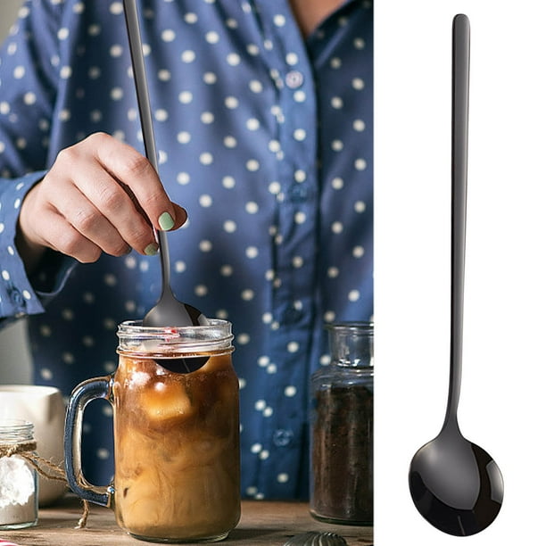 Suministros de cocina, cucharas, utensilios de cocina, juego de utensilios de cocina, cuchara redonda pequeña de acero inoxidable 304, cuchara para revolver café. Una cuchara.