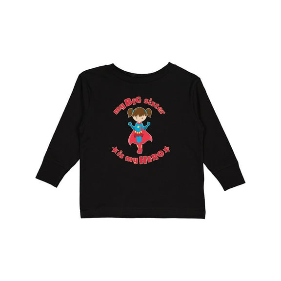 Inktastic My Big Sister is my Hero Boys or Girls Long Sleeve Toddler T-Shirt