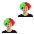 thumbnail image 3 of Seitruly Peluca de payaso Pelo Fiesta de Navidad Pelos sintéticos Aficionados al fútbol Multiusos Amplia aplicación Multicolor Headwearing Portugal Tamaño libre 2piezas, 3 of 6
