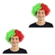thumbnail image 3 of Seitruly Peluca de payaso pelo fiesta de Navidad pelos sintéticos aficionados al fútbol amplia aplicación fiestas multicolor Headwearing Portugal Tamaño libre 2piezas, 3 of 6