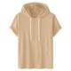 thumbnail image 2 of Ceisia Men's Solid Color Hooded Short Sleeve T-Shirt for Casual & Sports Wear Khaki XXXL Gifts, 2 of 6