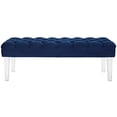 thumbnail image 3 of Modway Valet Modern Style Performance Velvet and Acrylic Bench in Navy, 3 of 5