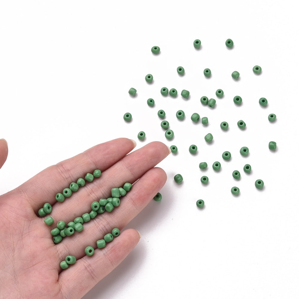 6/0 Glass Seed Beads Opaque Colours Seed Small Craft Beads for DIY Jewelry Making Round Round Hole Pale Green 6/0 4mm 50g/bag 18bags/2pounds