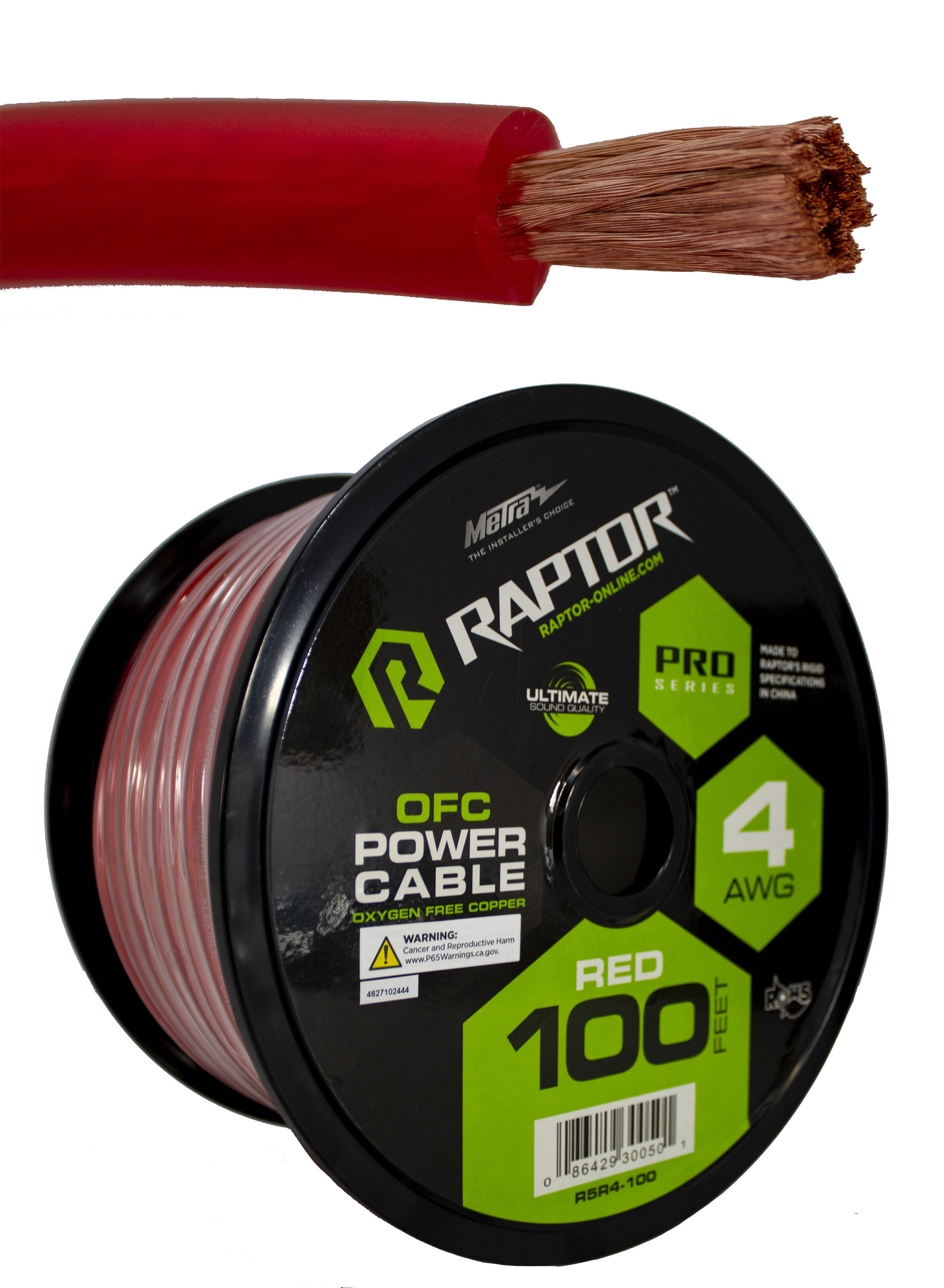 100 FT Red 4 Gauge OFC Copper Power Cable Wire Battery True GA