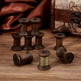 thumbnail image 5 of Wooden Empty Spools for Wire Thread Bobbins Coconut Brown 3x2.1~2.15cm, 5 of 9