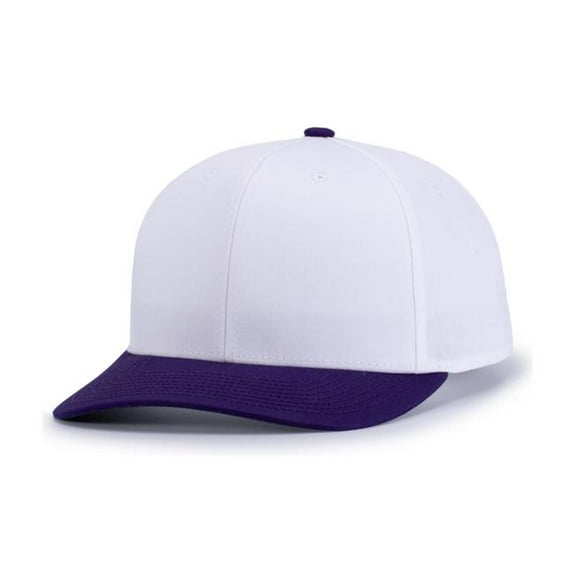 Pacific Headwear P322.231.ADT Poly & Cotton Snapback Cap, White & Purple - Adult
