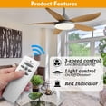 thumbnail image 2 of Universal Ceiling Fan Remote Control Kit with dimmer for AC 3-Speed Ceiling Fan Replacement for Hampton Bay Harbor Breeze Hunter UC7078T Fa, 2 of 7