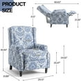 thumbnail image 3 of DREAMSIDEA Push Back Recliner Chair Living Room, Wingback Reclining Sofa Chair, Fabric Floral Recliner Reading Chair with Footrest for Living Room/Office/Apartment, Navy, 3 of 5