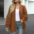thumbnail image 2 of Annhoo Cardigan Sweaters for Women Fall Casual Long Sleeve Open Front Knitwear Solid Color Comfy Knit Outwear, 2 of 5