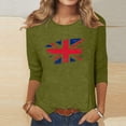 thumbnail image 3 of Blusas para Mujeres Casual 3/4 Manga Cuello Redondo Impreso Suelto, Mujer 3/4 Manga Tops Y Blusas para Diario, 3 of 4