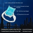 thumbnail image 2 of Gem Stone King 10K White Gold Green Turquoise Engagement Ring for Women | 5.00 Cttw | Emerald Cut 14X10MM | Gemstone Birthstone | Size 8, 2 of 6