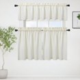 thumbnail image 2 of Haperlare Kitchen Curtain 30"W x 24"L Waffle Woven Textured Light Filtering Tier Curtains for Bathroom Cafe, Ivory, 2 Panels, 2 of 8