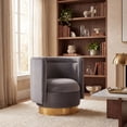 thumbnail image 6 of Safavieh Couture Brynlee Swivel Accent Chair - 29.7" W x 27.2" L x 29.7" H Slate Grey/Gold, 6 of 6